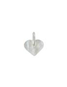 Pearl Heart Charm - Silver Silver Design Letters