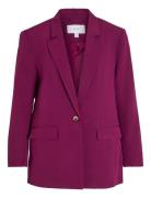 Viangey Big Shoulder Blazer Purple Vila