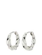 Taffy Recycled Medium Swirl Hoop Earrings Silver Pilgrim