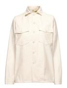 Logo Cotton Satin Shirt Cream Polo Ralph Lauren