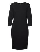 Ponte Three-Quarter-Sleeve Dress Black Lauren Ralph Lauren