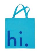 Dl Tote Bag Blue Design Letters