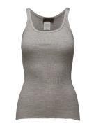 Silk Top W/ Elastic Band Grey Rosemunde