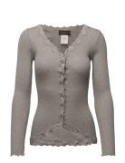 Silk Cardigan W/ Lace Grey Rosemunde