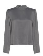 Shiny Longsleeve Top Silver House Of Dagmar