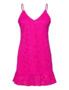 Lace Flounce Slip Dress Pink ROTATE Birger Christensen