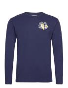 Mel Wizard Badge Long Sleeve Navy Double A By Wood Wood