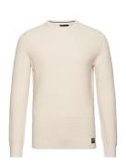 Textured Crew Knit Jumper Cream Superdry