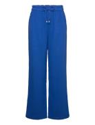 Elastic Waist Cotton Trousers Blue Mango