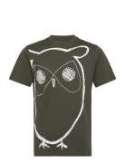 Aop Owl Tee - Gots/Vegan Khaki Knowledge Cotton Apparel