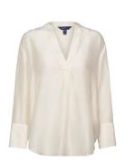 Relaxed Stand Collar Blouse Cream GANT