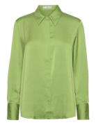 Satin Finish Flowy Shirt Green Mango