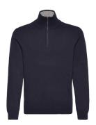 Zip Neck Jumper Navy Mango