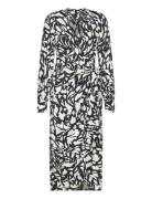 Print Wrap Dress Black Mango