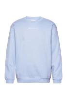 Crew Neck Sweater With Print Blue Tom Tailor