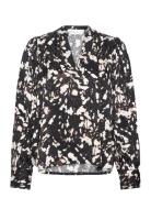 Slfjustine Ls Aop Top B Black Selected Femme