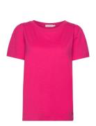 T-Shirt With Pleats Pink Coster Copenhagen