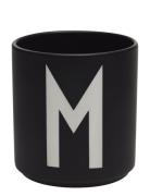 Black Porcelain Cups A-Z Black Design Letters