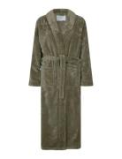 Long Fleece Robe Green Rosemunde