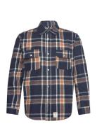 Adrian Cotton Check Shirt Navy Fat Moose