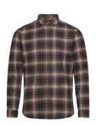 Brushed Checked Shirt L/S Brown Lindbergh