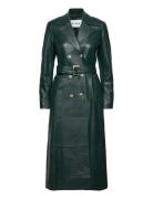 Leather Trench Coat Green IVY OAK