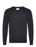 Extrafine Lambswool V-Neck Navy GANT