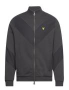 Chevron Zip Through Track Jacket Black Lyle & Scott