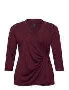 Stretch Jersey Top Burgundy Lauren Women