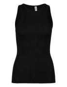 Eswalmue Tank Top Solid F Black Enkel Studio