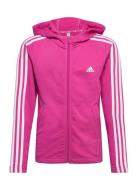 Essentials 3-Stripes Full-Zip Hoodie Pink Adidas Sportswear
