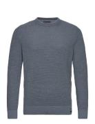 Textured Crew Knit Jumper Navy Superdry