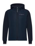 Mix Media Hooded Zip Thru Navy Tommy Hilfiger