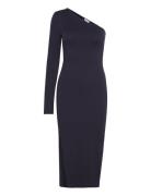 Reya Shoulder Dress Navy Bubbleroom