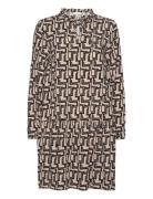 Feminine Printed Dress Beige Tom Tailor