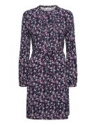 Dress With Dobby Structure Navy Tom Tailor