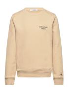 Ckj Stack Logo Sweatshirt Cream Calvin Klein