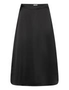 Objsateen Mw Midi Skirt Div Black Object