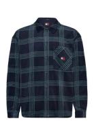 Tjm Check Polar Fleece Overshirt Navy Tommy Jeans