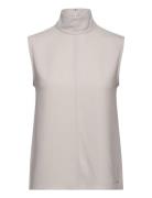 Structure Twll Ns Mock Neck Top Grey Calvin Klein