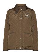 Crest-Patch Quilted Jacket Khaki Lauren Ralph Lauren