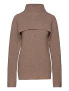 Recycled Wool Overlay Sweater Brown Calvin Klein