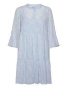 Mschpaulie Rikkelie 3/4 Dress Aop Blue MSCH Copenhagen