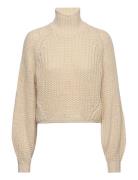 Jxkelvy Chunky High Neck Knit Noos Beige JJXX