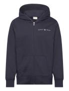 Printed Graphic Full Zip Hoodie Navy GANT