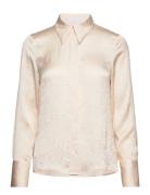 Satin Textured Shirt Beige Mango