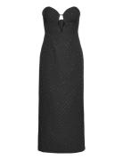 Eleni Stud Midi Dress Black Bardot