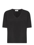 Rwbiarritz Ss V-Neck T-Shirt Black Rosemunde