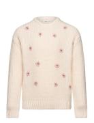 Floral Embroidery Sweater Pink Mango