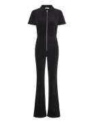 Corduroy Jumpsuit With Zip Black Mango